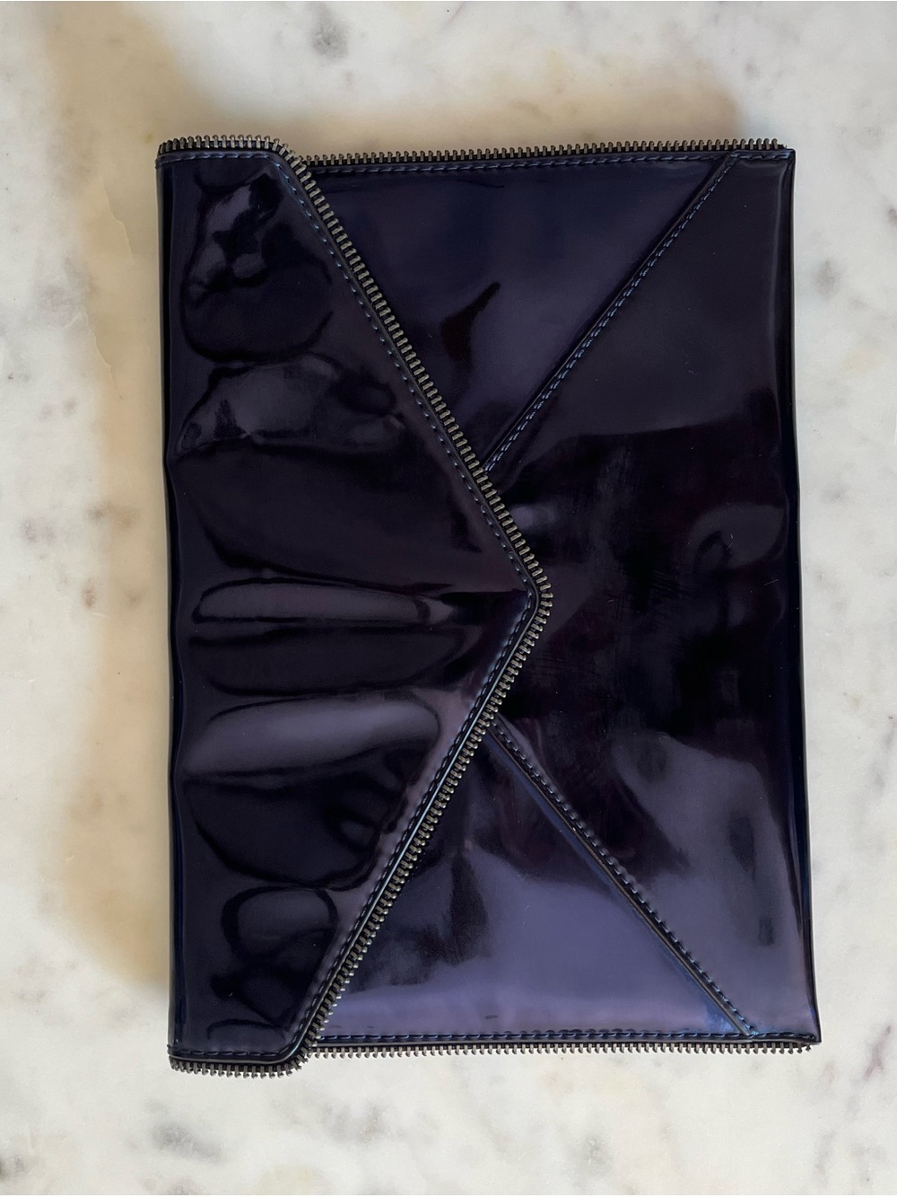 Rebecca Minkoff Patent Envelope Clutch - Deep Navy